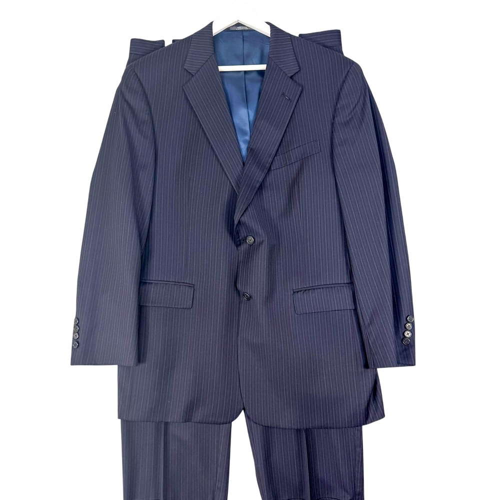 Austin Reed Suit Mens 44 Regular Pinstripe 2 Piece USA Made Banker Pants 36x29